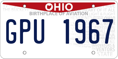 OH license plate GPU1967