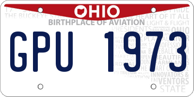 OH license plate GPU1973