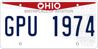 OH license plate GPU1974