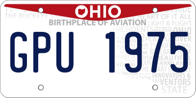 OH license plate GPU1975