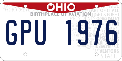 OH license plate GPU1976