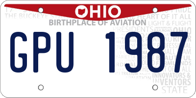 OH license plate GPU1987