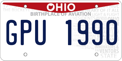 OH license plate GPU1990