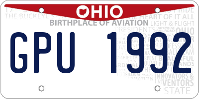 OH license plate GPU1992