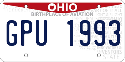 OH license plate GPU1993