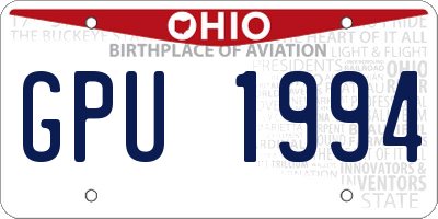OH license plate GPU1994