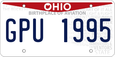 OH license plate GPU1995