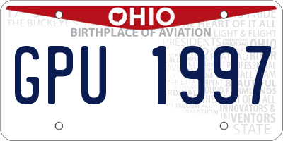 OH license plate GPU1997