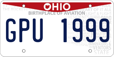 OH license plate GPU1999