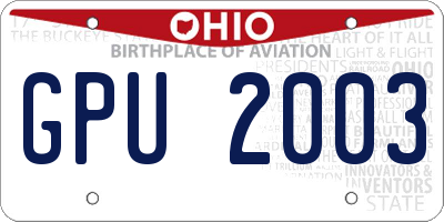 OH license plate GPU2003