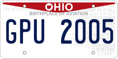 OH license plate GPU2005