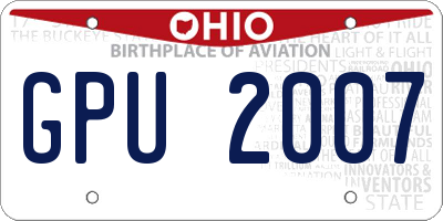 OH license plate GPU2007