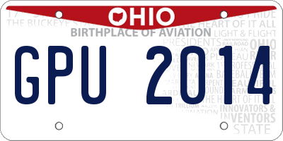 OH license plate GPU2014