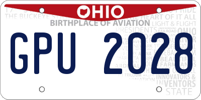 OH license plate GPU2028