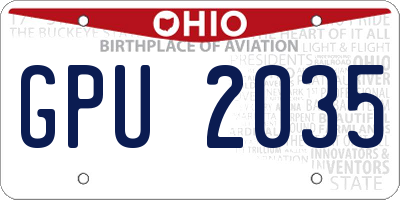 OH license plate GPU2035