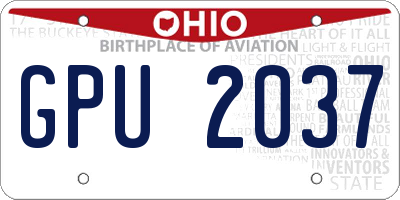 OH license plate GPU2037
