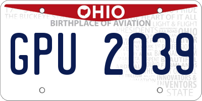 OH license plate GPU2039