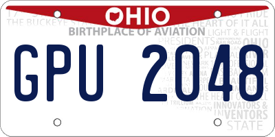 OH license plate GPU2048