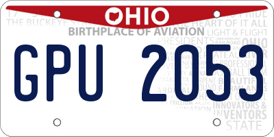 OH license plate GPU2053