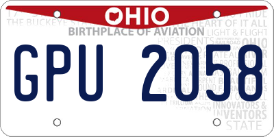 OH license plate GPU2058