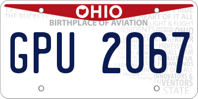 OH license plate GPU2067