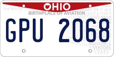 OH license plate GPU2068