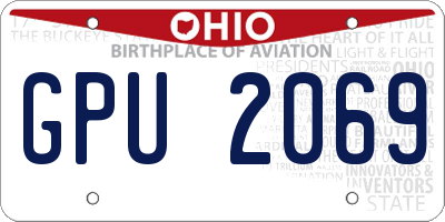 OH license plate GPU2069