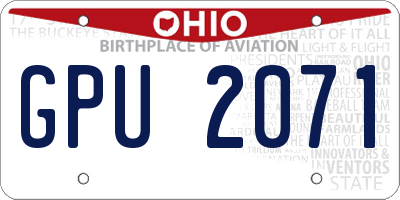 OH license plate GPU2071