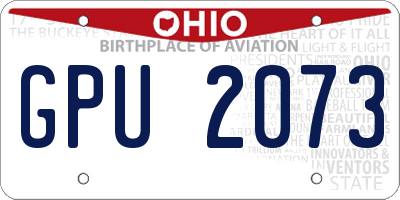 OH license plate GPU2073