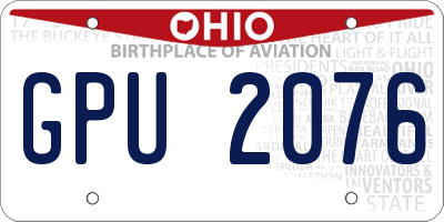 OH license plate GPU2076