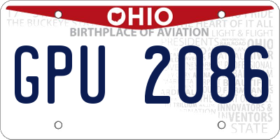 OH license plate GPU2086
