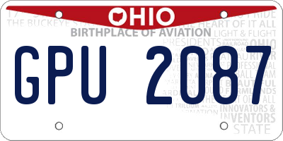 OH license plate GPU2087