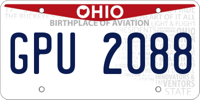 OH license plate GPU2088