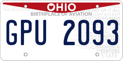 OH license plate GPU2093