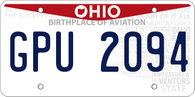 OH license plate GPU2094