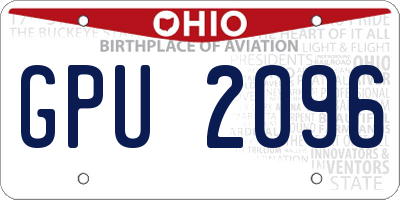 OH license plate GPU2096