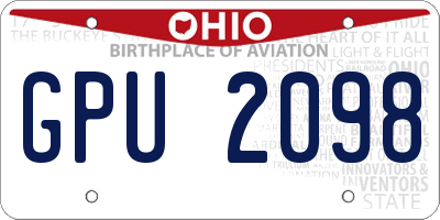 OH license plate GPU2098