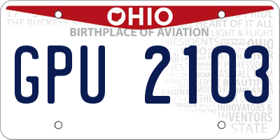 OH license plate GPU2103