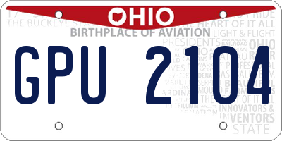 OH license plate GPU2104