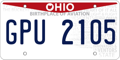 OH license plate GPU2105