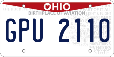 OH license plate GPU2110