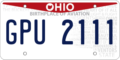 OH license plate GPU2111