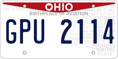 OH license plate GPU2114