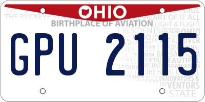 OH license plate GPU2115