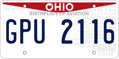 OH license plate GPU2116