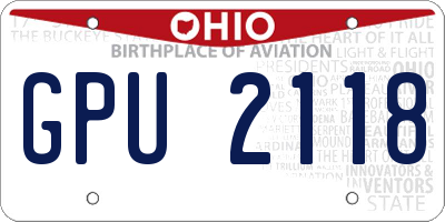 OH license plate GPU2118