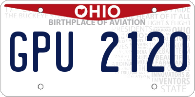 OH license plate GPU2120