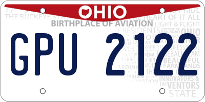 OH license plate GPU2122