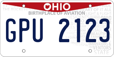 OH license plate GPU2123