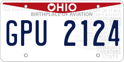 OH license plate GPU2124
